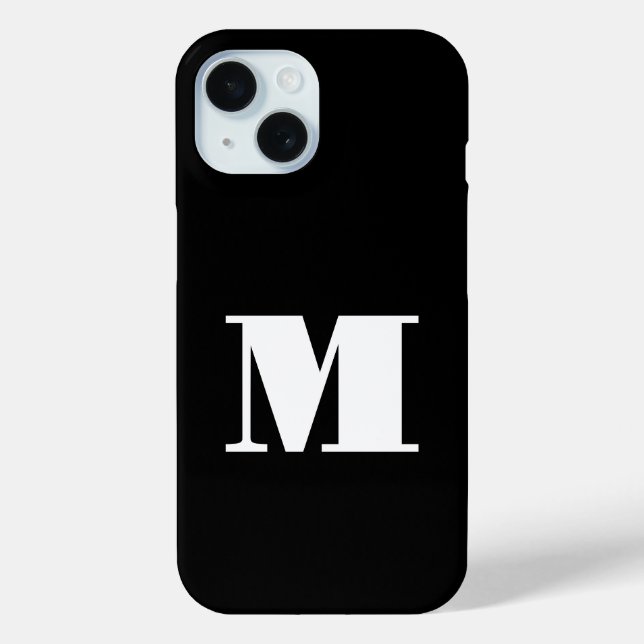 Simple Black & White Monogram Case-Mate iPhone Case (Back)