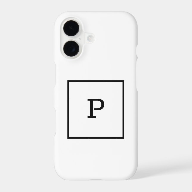 SIMPLE BLACK WHITE MONOGRAM CUSTOM PERSONALIZED Ca iPhone Case (Back)