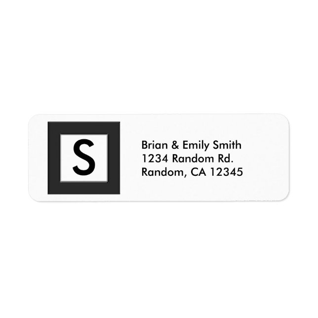 Simple black white monogram frame labels (Front)