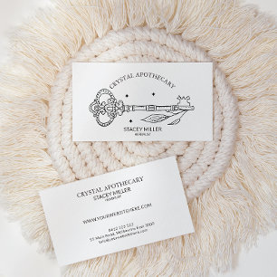 Simple Black & White New Age Apothecary  Business  Card