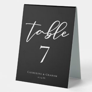 Simple Black White Number Modern Wedding