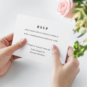 Simple Black & White Online Response Website Card