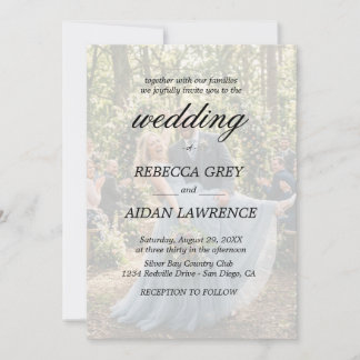 Simple Black & White Overlay Photo Invitation