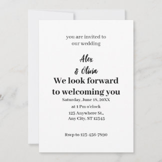 Simple Black & White Overlay Photo Wedding  Invitation