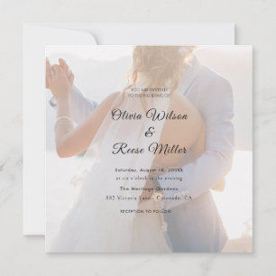 Simple Black & White Overlay Photo Wedding Save The Date