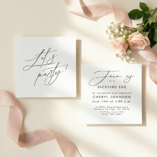 Simple Black White Party Invitation Enclosure Card