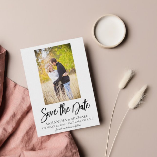 Simple Black & White Photo Save the Date Card (Creator Uploaded)
