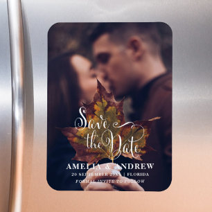 Simple Black & White  Photo Save the Date Magnet