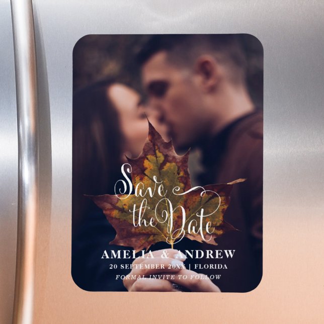 Simple Black & White  Photo Save the Date Magnet (Creator Uploaded)