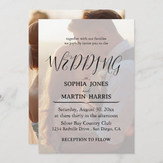 Simple Black & White Photo Wedding Invitation