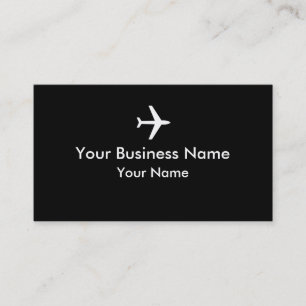 Simple black white plane business cards