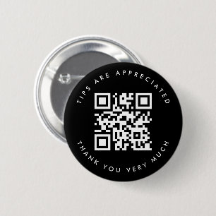 Simple Black & White QR Code Tip 6 Cm Round Badge