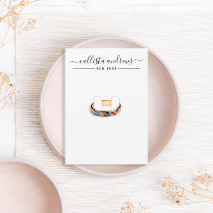 Simple Black White Script Brooch Display Card