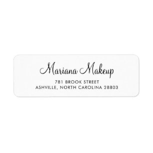Simple Black White Script Business Return Address Return Address Label