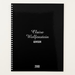 Simple Black White Script Professional Business Planner