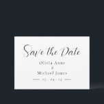 Simple Black & White Script Save the Date<br><div class="desc">Simple and modern black on white background wedding “Save the Date”.  Perfect for any season wedding.</div>