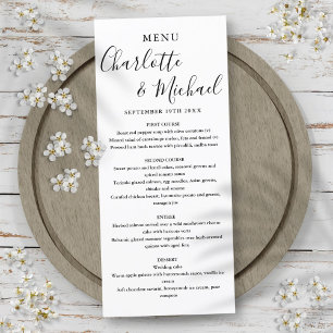 Simple Black White Signature Script Wedding Menu