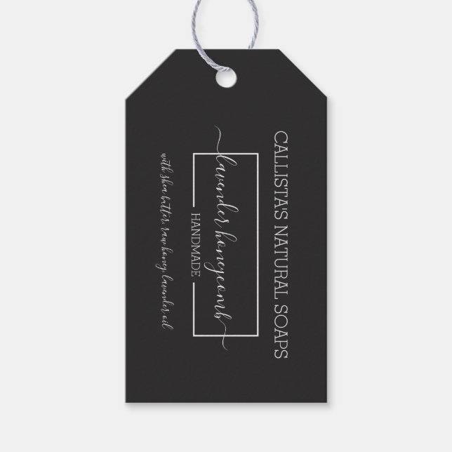Simple Black White Soap Packaging Product Label (Front)