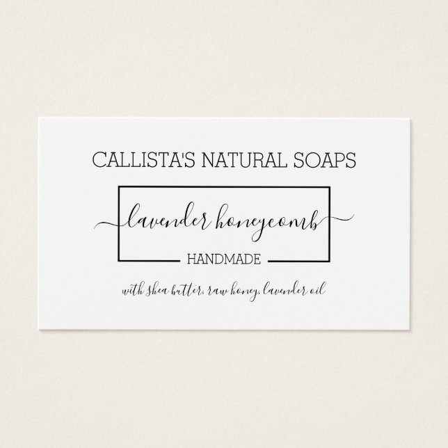 Simple Black White Soap Packaging Product Label (Front)