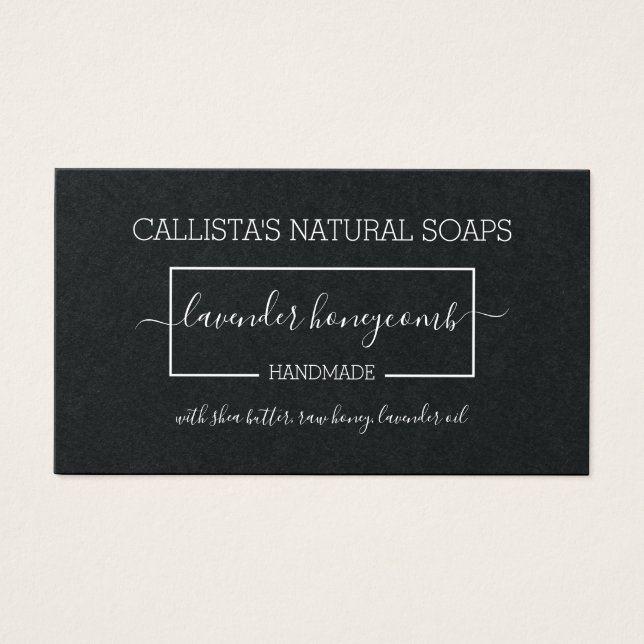 Simple Black White Soap Packaging Product Label (Front)