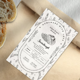 Simple Black & White Sourdough Cottage Law Label