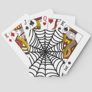 Simple Black white Spider Web Playing Cards