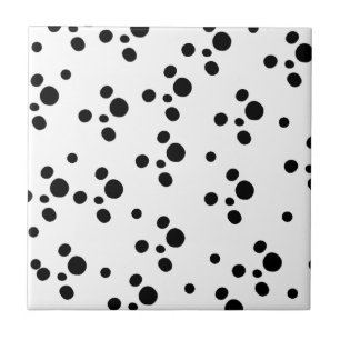 Simple Black & White Spotted Pattern Ceramic Tile