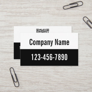 Simple Black & White Template QR Code Business Card