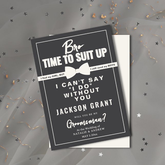 Simple Black & White Tuxedo Suit Up Groomsman Invitation (Simple Black & White Tuxedo Suit Up Groomsman Invitation)