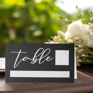 Simple Black White Typography Chic Modern Wedding Place Card