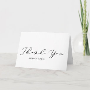 Simple Black & White Wedding Engagement Thank You Card