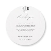 Simple Black & White wedding favour tag