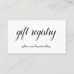 Simple Black & White Wedding Gift Registry Card