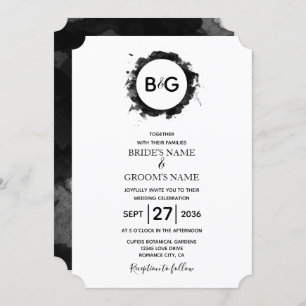 Simple Black White Wedding Invitations