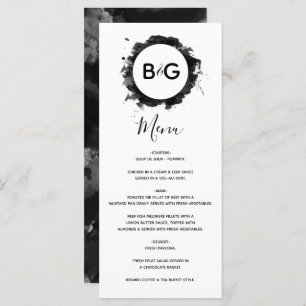 Simple Black White Wedding  Menu