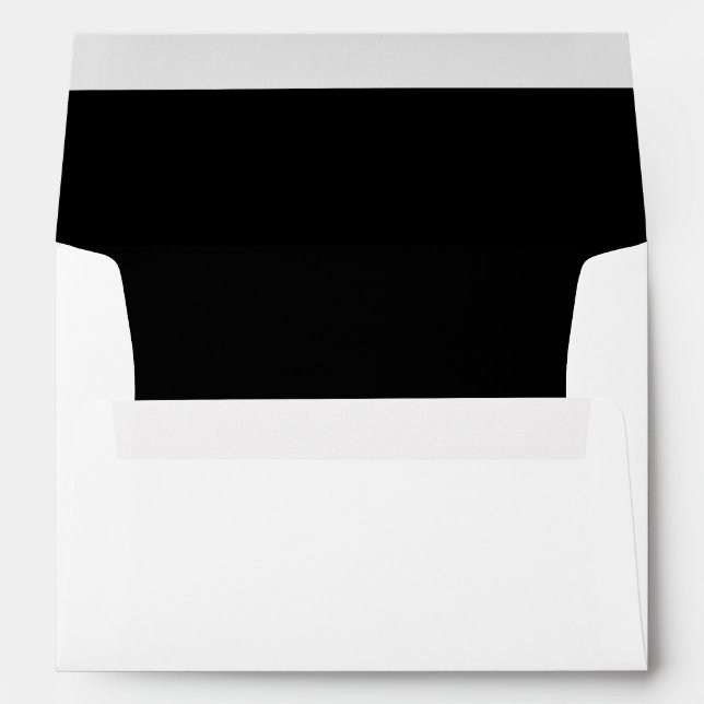 Simple Black & White Wedding Modern Minimalist Envelope (Back (Bottom))