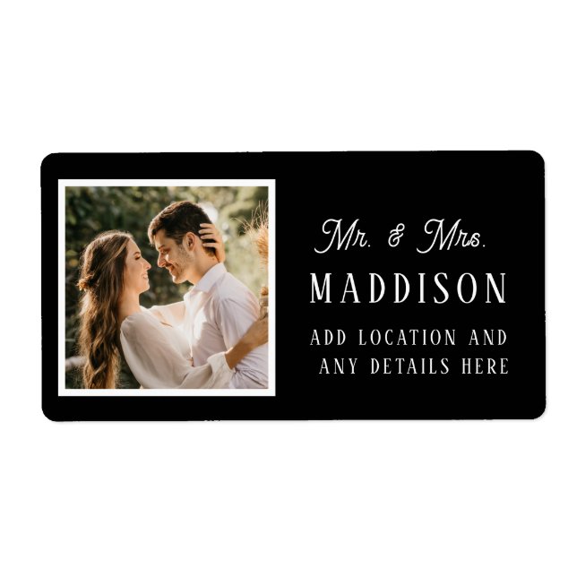 Simple Black & White Wedding Photo (Front)