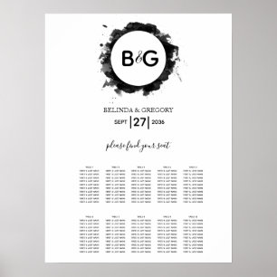 Simple Black White Wedding Seating Chart