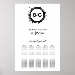 Simple Black White Wedding Seating Chart
