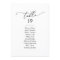Simple Black & White Wedding Seating Chart Cards