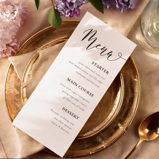 Simple Black & White Wedding Table Menu (Creator Uploaded)