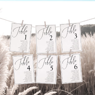 Simple Black & White Wedding Table Number