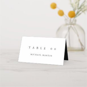 Simple Black White Wedding Table Place Card
