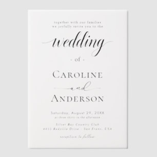 Simple Black & White wedding Vellum Overlay Invitations