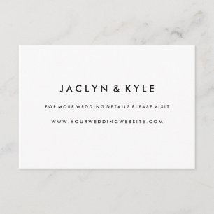Simple Black & White Wedding Website Insert Card