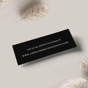 Simple Black & White Wedding Website RSVP Card