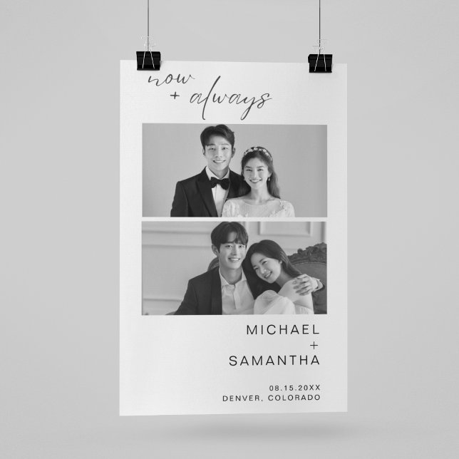 Simple Black & White Welcome To Our Wedding Poster (Creator Uploaded)