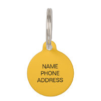 Simple black yellow Name Info dog custom