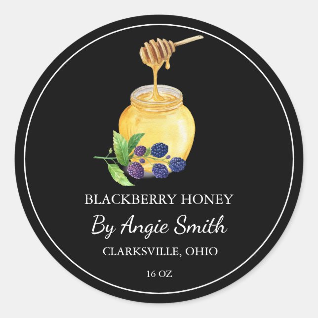 Simple Blackberry Infused Honey Label (Front)