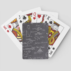 Simple Blackboard Math Equations Formulas Playing Cards